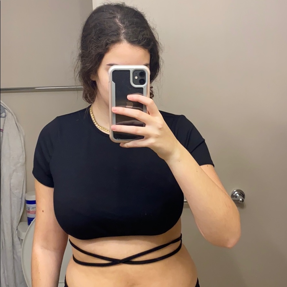 Black Tie Crop Top- Urban Outfitters